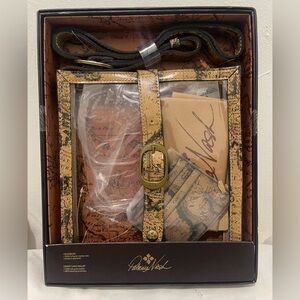 Patricia Nash Clear Crossbody Purse /Wallet PVC & European Map Leather  NIB